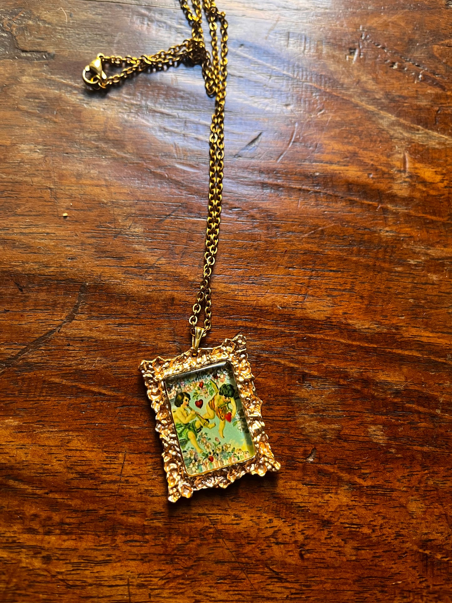 Vintage 00s Golden Necklace Funky Sacred Spiritual
